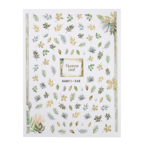 nail sticker green leaves (HANYI-348) | Crystal Nails