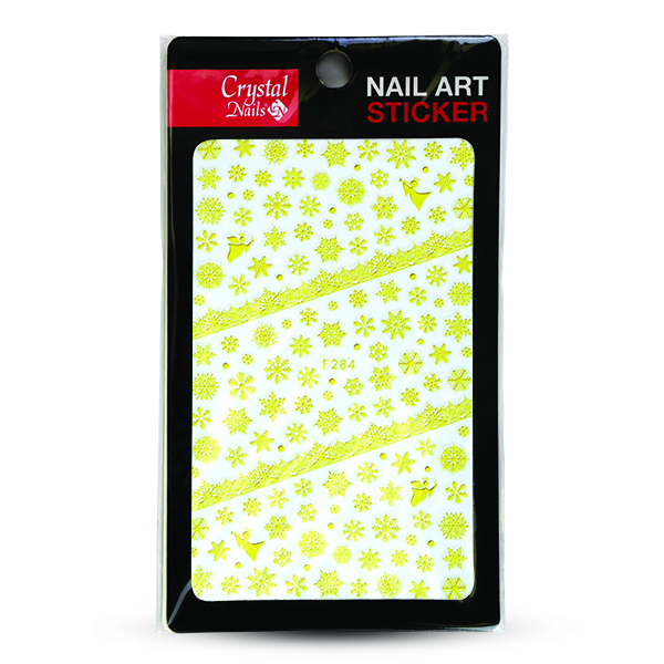 nail sticker (F284) gold snowflake | Crystal Nails