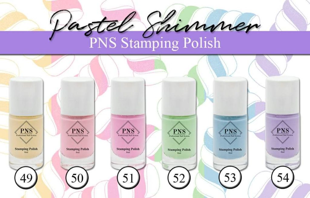 Stamping Polish Pastel Shimmer Collection 6 stuks nr 49 t/m 54 | PNS