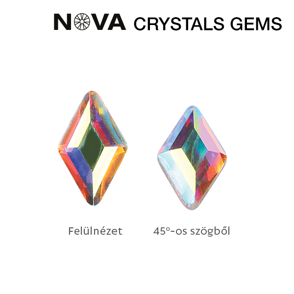 NOVA Crystals (10pcs) – Rhomb 3×5 mm Crystal AB | Crystal Nails