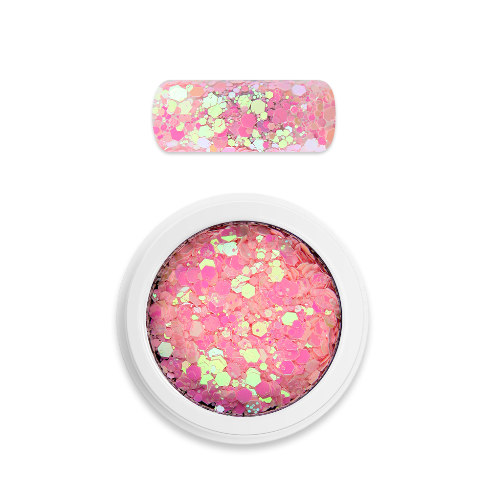 Rainbow Holo Glitter Mix No.23 Chameleon Sugar Pink | Moyra