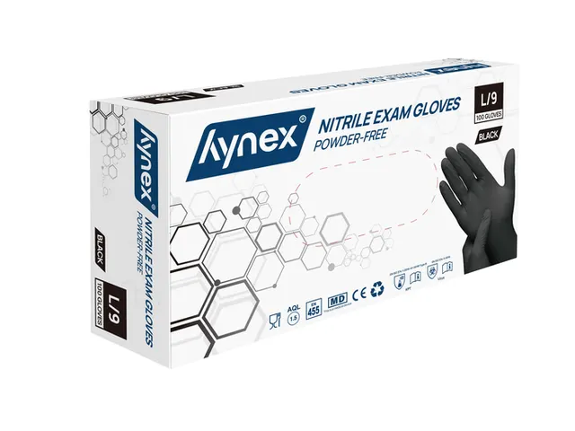 Hynex Nitril Black Handschoenen - Poedervrij Maat L 100st