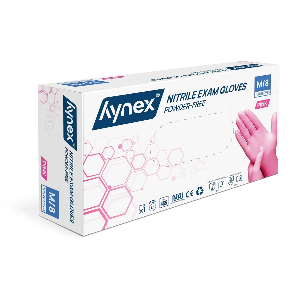 Hynex Nitril Pink Handschoenen - Poedervrij Maat M 100st