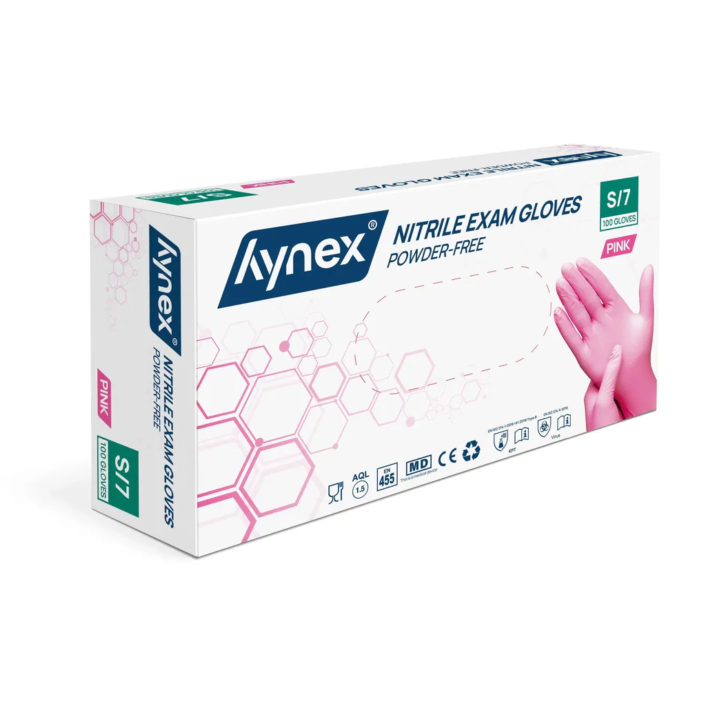 Hynex Nitril Pink Handschoenen - Poedervrij Maat S 100st