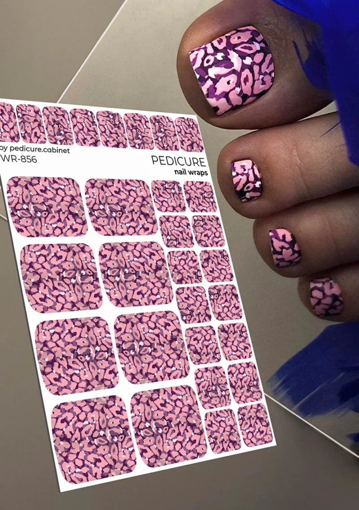 Pedicure Leo. Pink lilac. Nail wrap WR-856